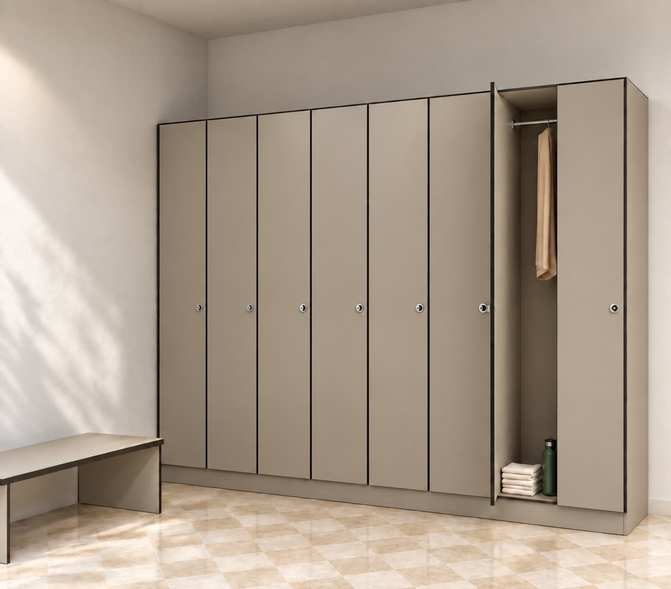 Tier 1 Locker HPL locker 1-door module product visual