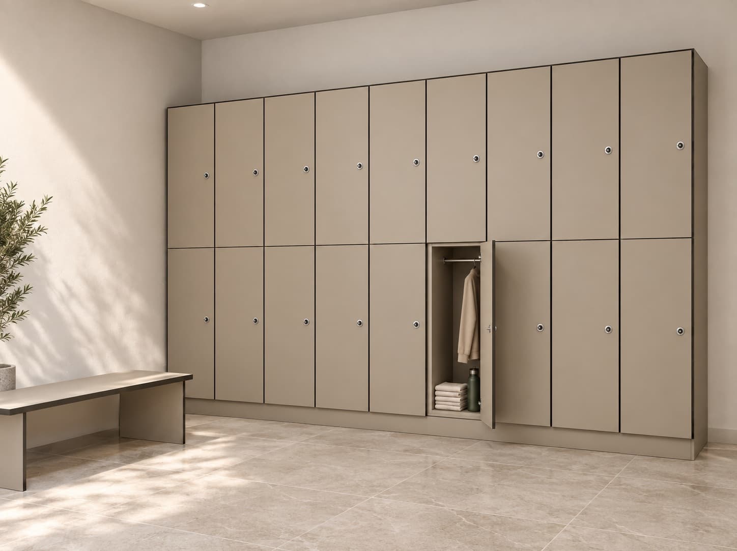 Tier 2 Locker HPL locker 2-door module product visual