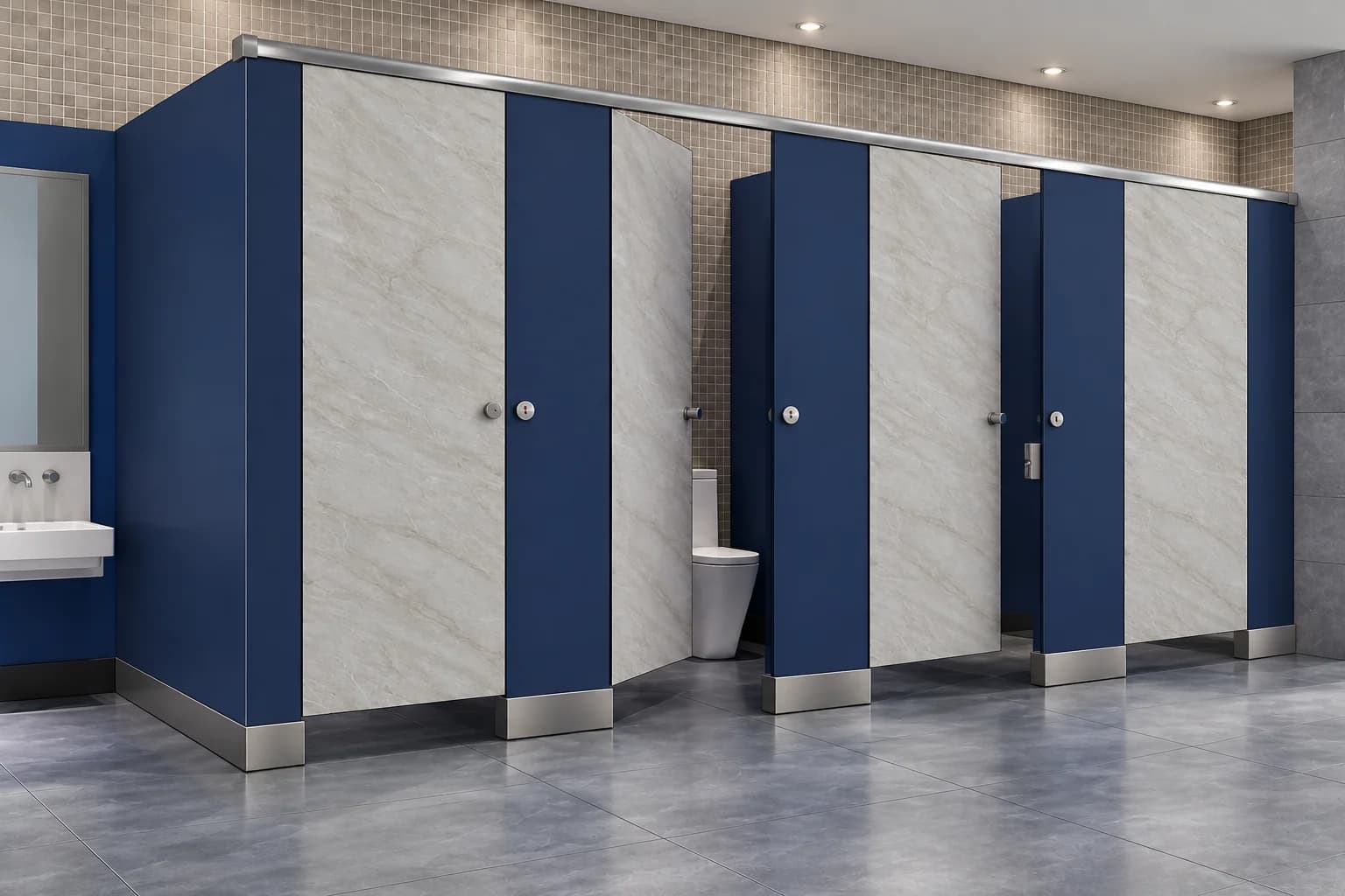 Base Box Pro concept visual: cubicles with shoe-box base support and a top rail