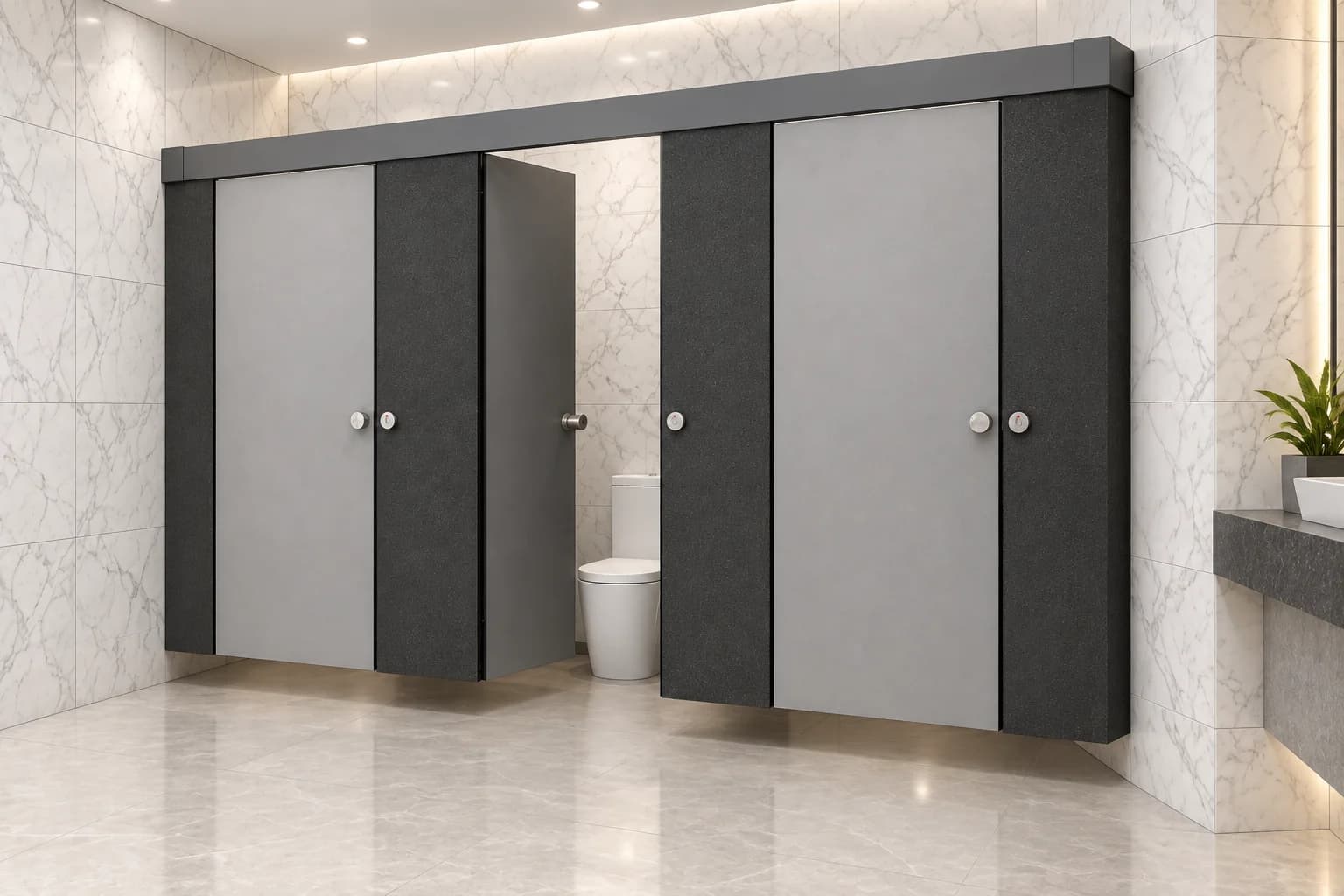 Float concept visual: wall-to-wall cubicles with a square top rail and open floor gap